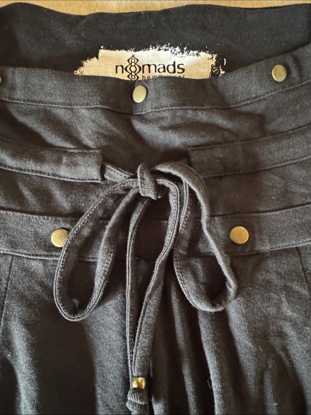 Nomads Hemp wear Black Skirt with Tie Waist - Picture 3 of 7